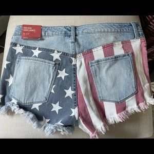 American flag jean shorts